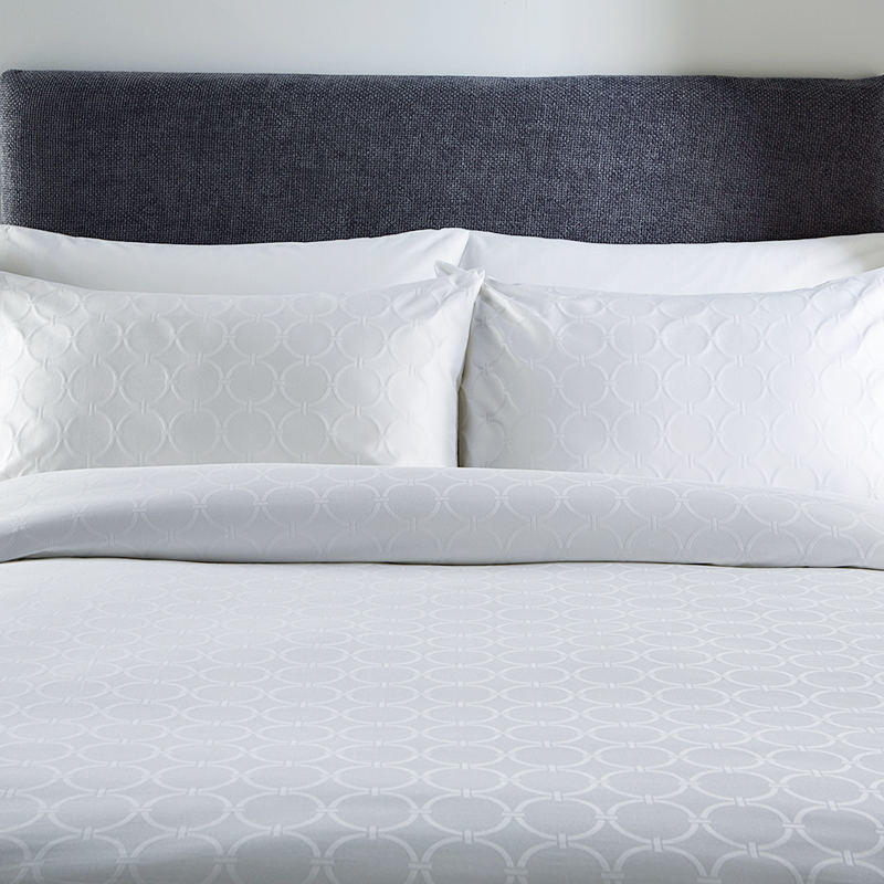T250 long staple cotton white circular jacquard hotel bedding sheets