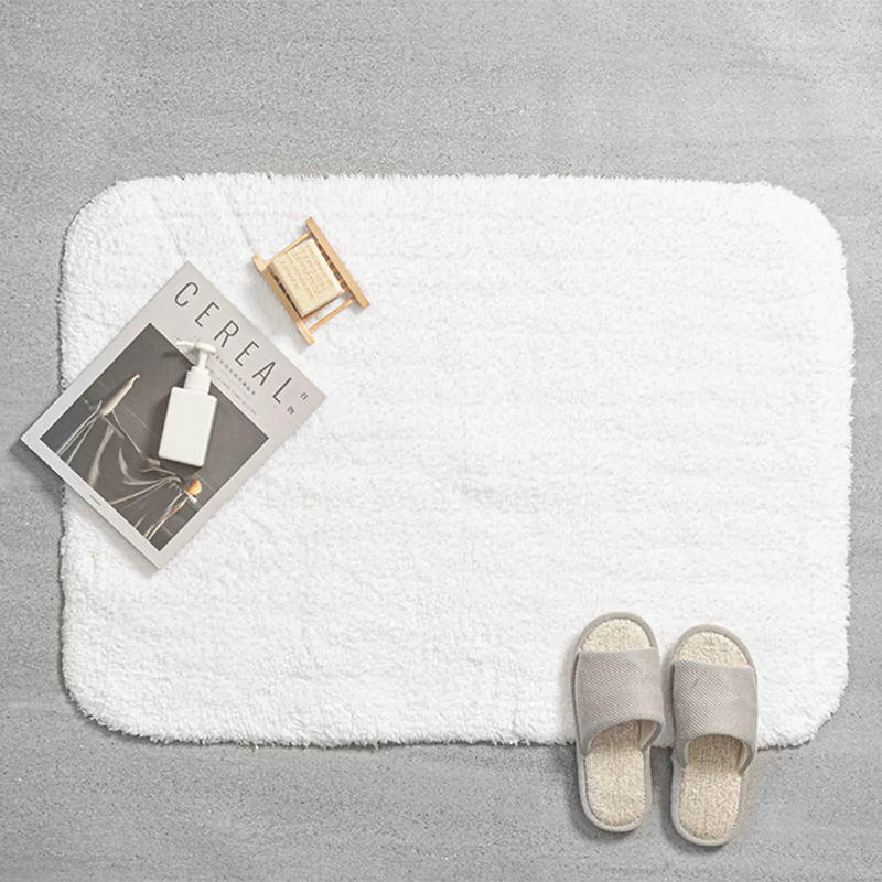 Pure cotton long plush pile hotel bath rug