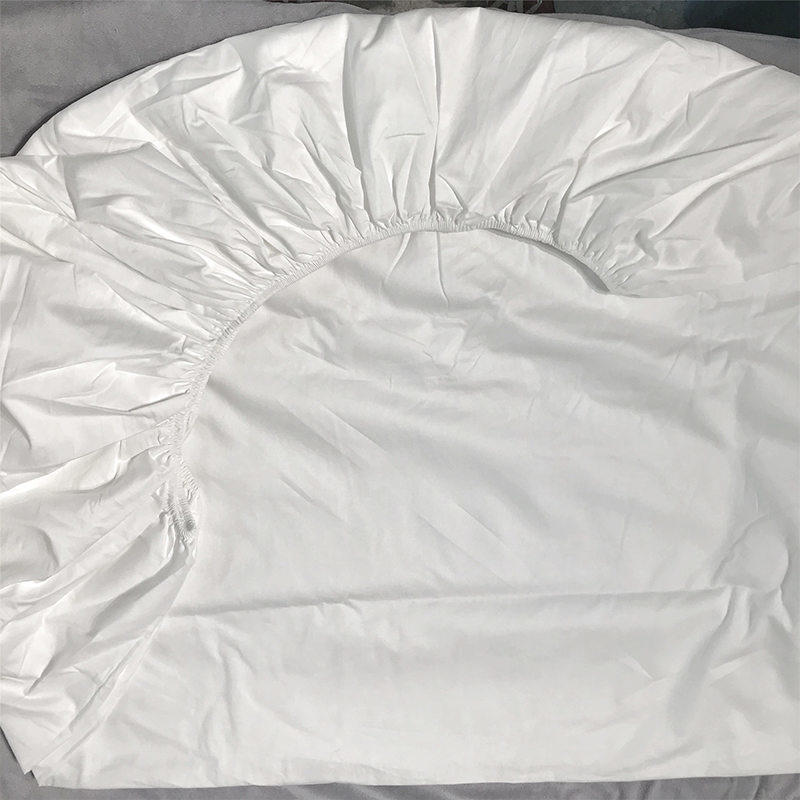 Deluxe 100 combed cotton white sateen 400T hotel fitted bed sheet supply