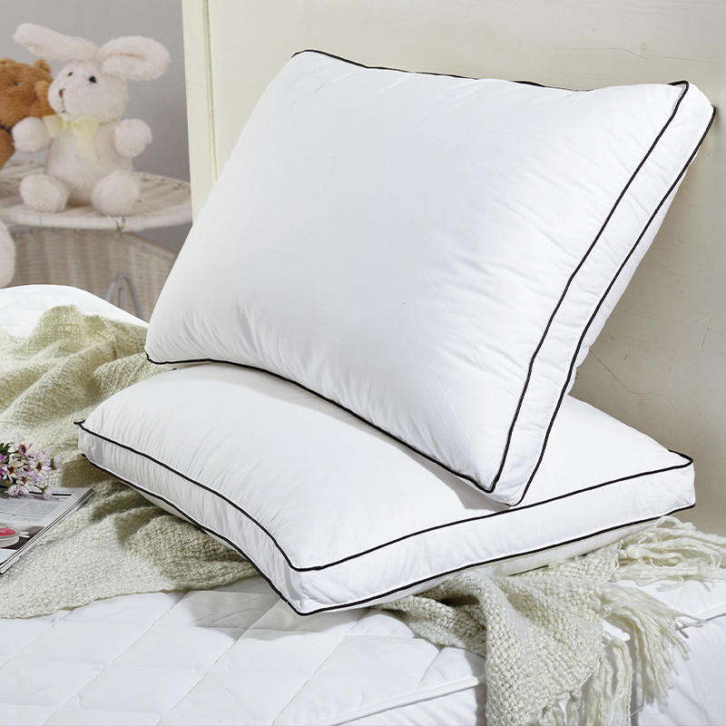 White cotton down-alternative microfiber 5cm gusset hotel pillows
