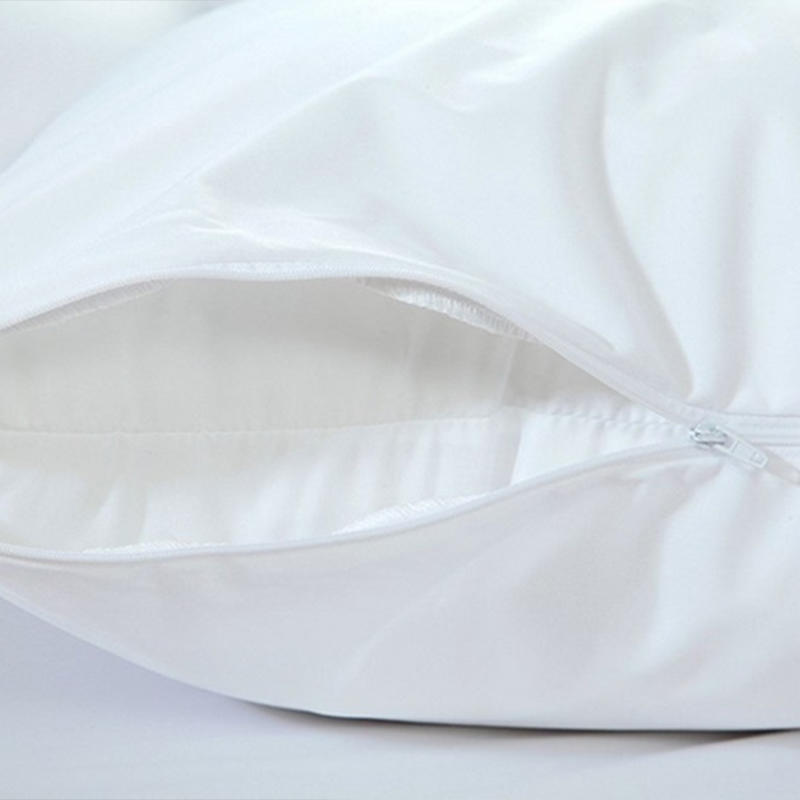 200TC polycotton plain white zippered pillow protector hotel