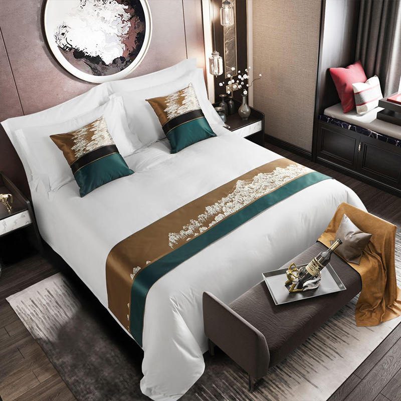 Premium quality decorative hotel bed runners and cushion covers