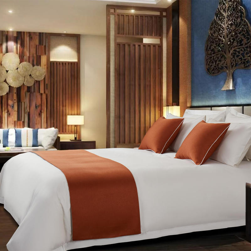 Premium quality decorative hotel bed runners and cushion covers